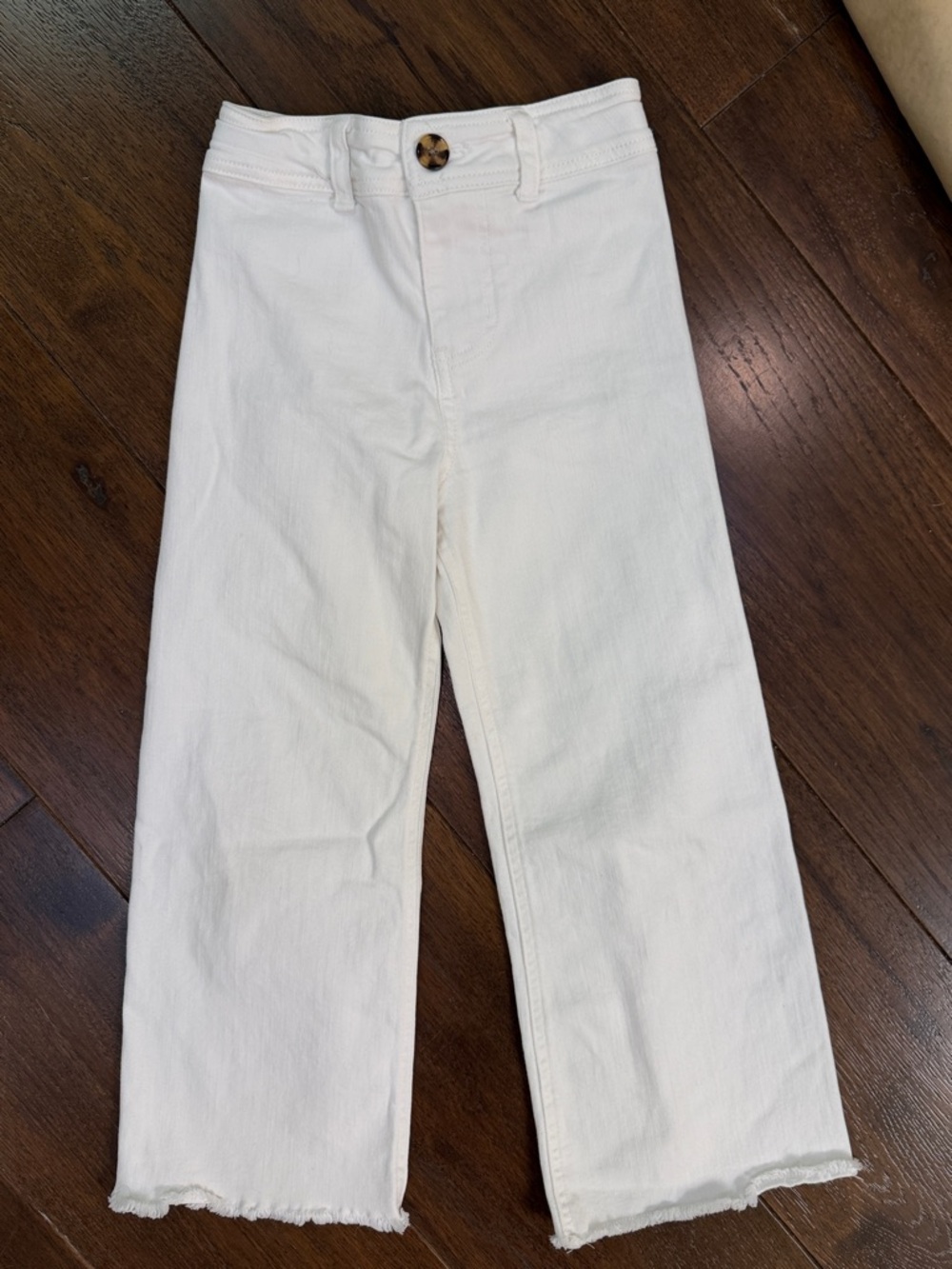 A Loves A - Big Girls White Wide Leg Denim Jeans Pants - Size: 7Y